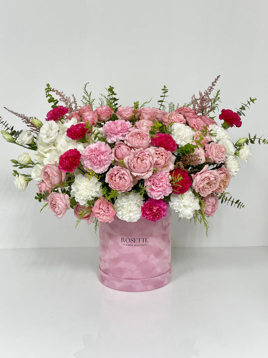 Pink and white Jullieta flower Arrangement Large