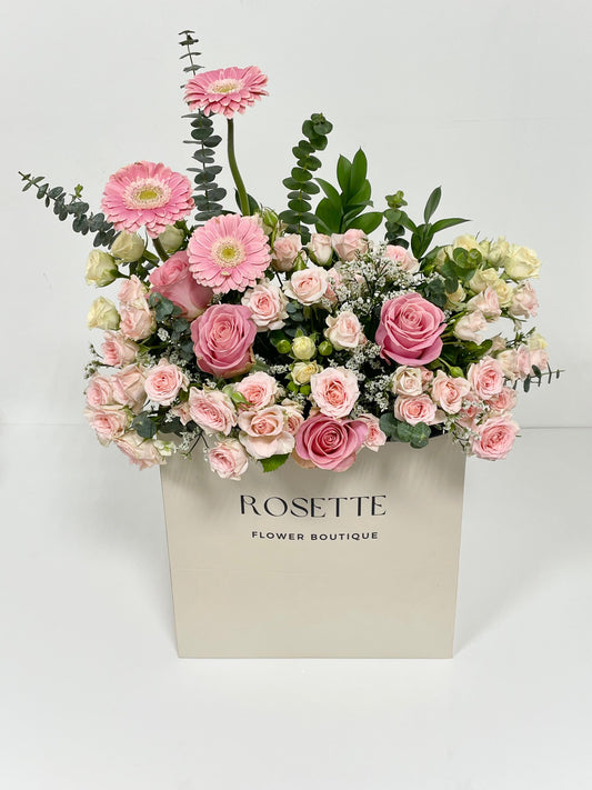 Gerbera pink and peach bby roses