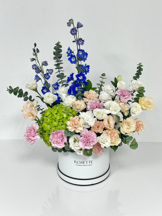 GREEN HYDRANGEA SMALL BOX ARRANGEMENT