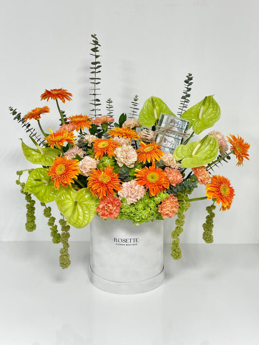 MONEY ARRANGEMENT SMALL WHITE BOX ARRANGEMENT