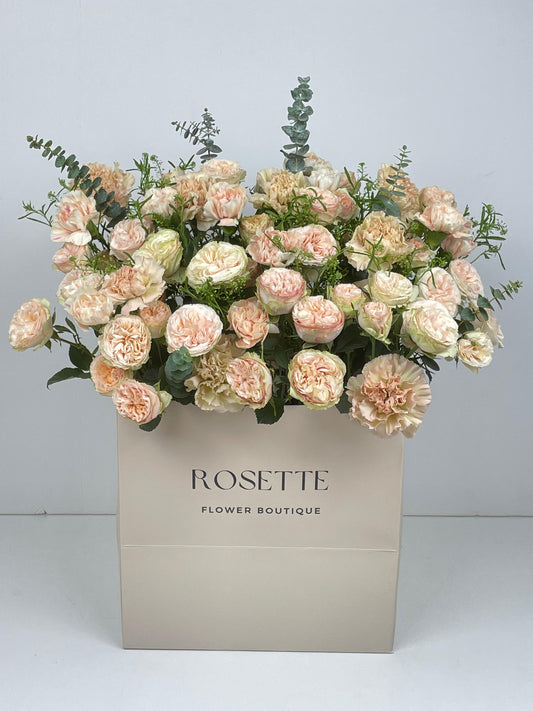 JULIETA PEACH PAPER BAG ARRANGEMENT